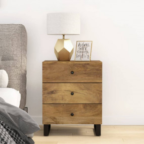 Bedside Cabinet Honey Brown, Black