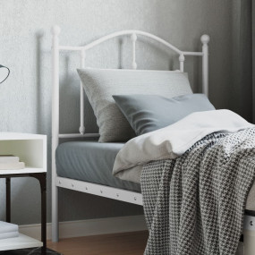 Headboard White Steel Twin Durable Headboard Rectangula...