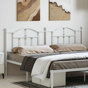 Headboard White Steel Double Durable Headboard Rectangu...