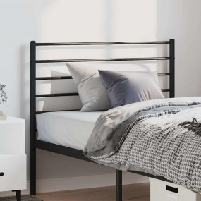 Headboard Black Powder-Coated Steel Twin Durable Headbo...
