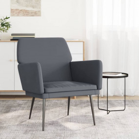 Armchair Dark Grey Velvet (100% polyester), metal, plyw...