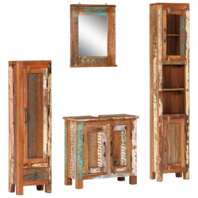 Bathroom Furniture Set Multi-colored Solid reclaimed wo...