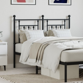Headboard Black Powder-Coated Steel Twin Classic/Tradit...