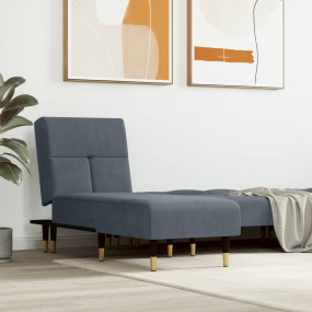Chaise Lounge Dark Grey Velvet (100% polyester), plywoo...
