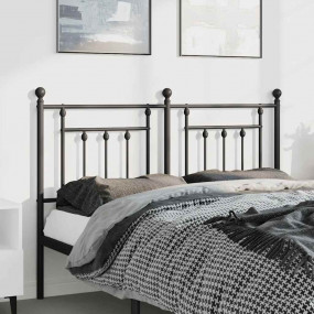 Headboard Black Powder-Coated Steel Twin Durable Headbo...