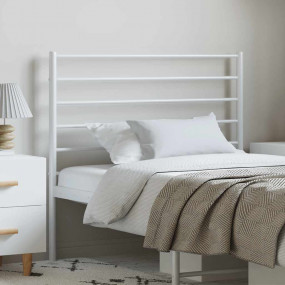 Headboard White Powder-Coated Steel Single Bed Headboar...