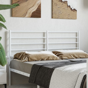 Headboard White Powder-coated steel Double Durable Head...