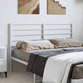 Headboard White Powder-Coated Steel 59 in width Durable