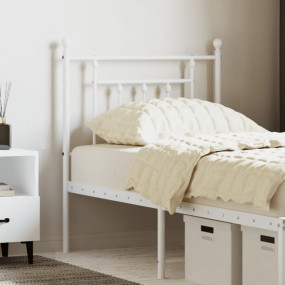 Headboard White Powder-coated steel Single Durable Head...