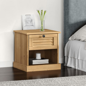 Bedside Cabinet Honey Solid pine wood, engineered wood,...