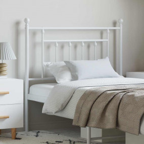 Headboard White Steel Single Bed Header Rectangular