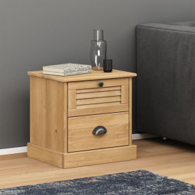 Bedside Cabinet Honey Solid Pine Wood with Honey Wax Fi...