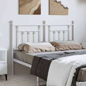 Headboard White Powder-Coated Steel 53.1 in wide for do...