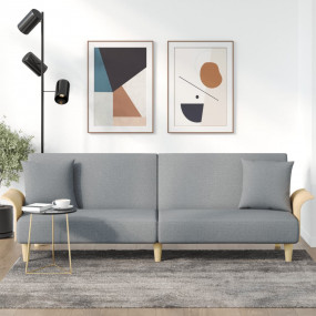 Sofa Bed Light Gray Fabric (100% polyester) Standard Sl...