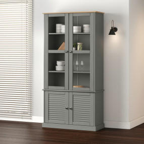 Glass Display Cabinet Grey