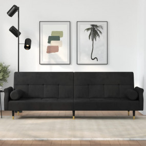 Sofa Bed Black Velvet Standard