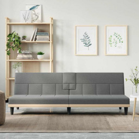 Sofa Bed Dark Grey Polyester, Plywood, Foam, Plastic Me...