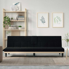 Sofa Bed Black Polyester Large