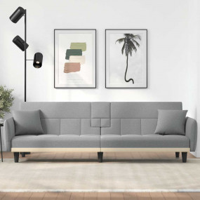 Sofa Bed Light grey Fabric (100% polyester), plywood, p...