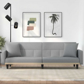 Sofa Bed Light Gray 100% polyester, plywood, foam