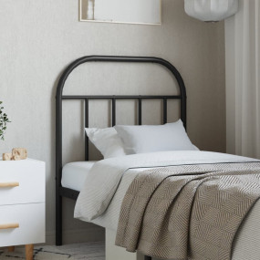 Headboard Black Steel 30 in Width Durable Headboard