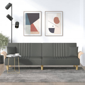 Sofa Bed Dark Grey Fabric (100% polyester), Plywood Ful...
