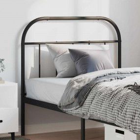 Headboard Black Powder-Coated Steel Single  Durable  He...