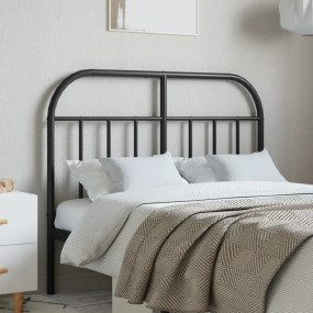 Headboard Black Powder-Coated Steel 47.2 in wide Stylis...