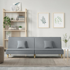 Sofa Bed Light grey Fabric (100% polyester), plywood Me...