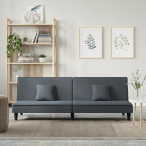Sofa Bed Dark Grey Velvet (100% polyester), Plywood Sta...