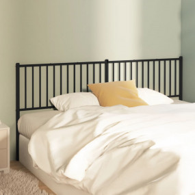 Headboard Black Powder-Coated Steel Double Classic/Trad...