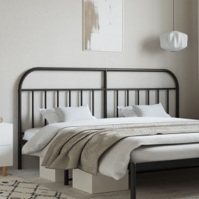 Headboard Black Powder-Coated Steel 78.7 in wide