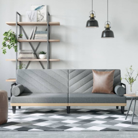 Sofa Bed Light grey Polyester, Plywood Large
