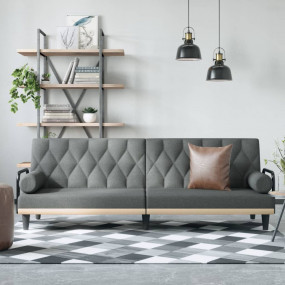 Sofa Bed Dark Gray Plywood, Fabric (100% polyester) Lar...