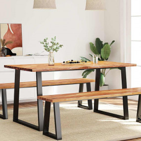 Dining Table Wood brown and black