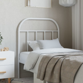 Headboard White Powder-Coated Steel 30 in Decorative In...