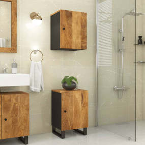 Bathroom Cabinet Honey brown Solid mango wood, engineer...