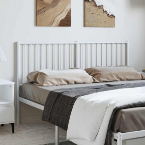 Headboard White Powder-Coated Steel 53.1 in wide for do...
