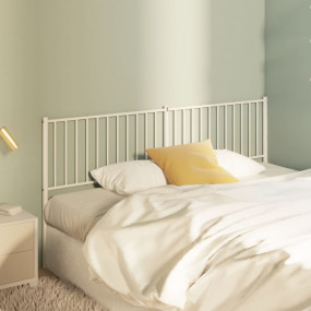 Headboard White Powder-Coated Steel 70.9 in wide Durabl...