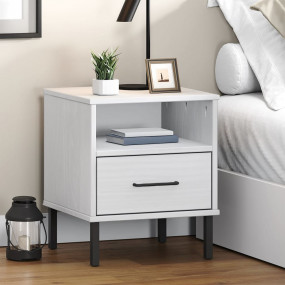 Nightstand White Solid pine wood Medium Nightstand Rect...