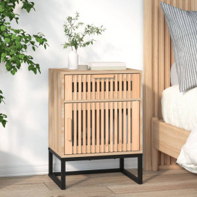 Bedside Cabinet Wood and Iron Engineered wood, solid pi...