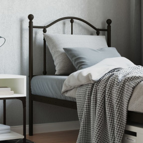 Headboard Black Steel Twin Durable Headboard Rectangula...