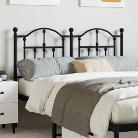 Headboard Black Steel Durable Headboard Rectangular