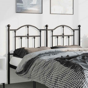 Headboard Black Steel Double Bed Durable Black Headboar...