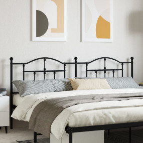 Headboard Black Steel Full Durable Headboard Rectangula...