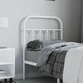 Headboard White Powder-coated steel Twin Durable Headbo...