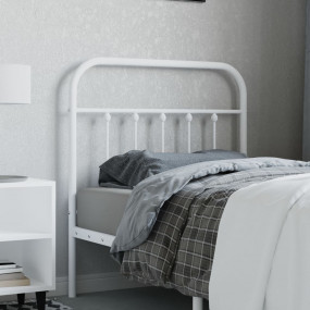 Headboard White Powder-Coated Steel Twin Appealing Desi...