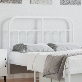 Headboard White Powder-Coated Steel Twin Durable Headbo...