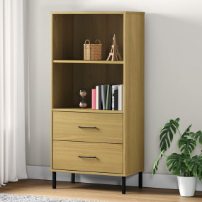Bookcase Brown Solid pine wood, metal Medium Bookcase