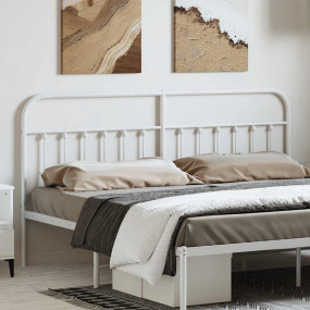 Headboard White Powder-Coated Steel 70.9 in Decorative ...